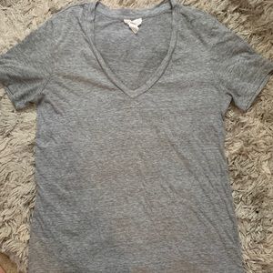 Gray V-neck Shirt